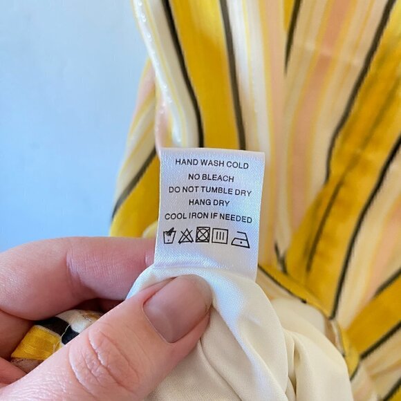 Superdown Revolve Stripe Sheath Dress Metallic Yellow Pink - Picture 10 of 11